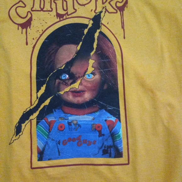 HORROR MOVIE Chucky yellow Men’s T-Shirt XL HALLOWEEN - Picture 4 of 8